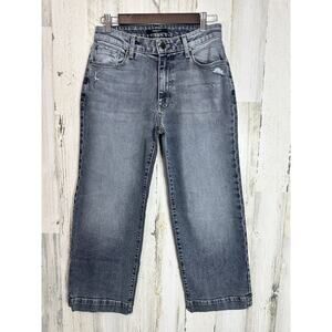 NWT Fidelity Kendall Denim Mid Rise S1066 Anthropologie Jeans 26 Wide Leg Crop